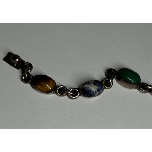 925 STERLING SILVER AGATE BRACELET - Picture 7 of 11